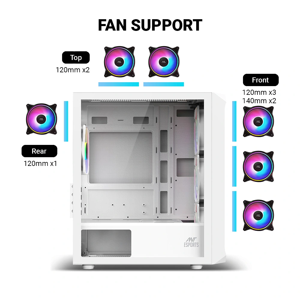 Ant Esports Gaming Cabinet 205 Mini 6F White view 5